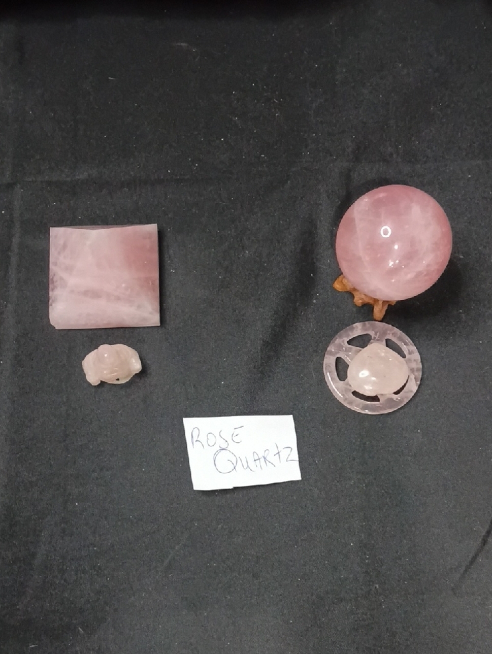 Rose Quartz Decorative Sphere and Accent Set - Pink